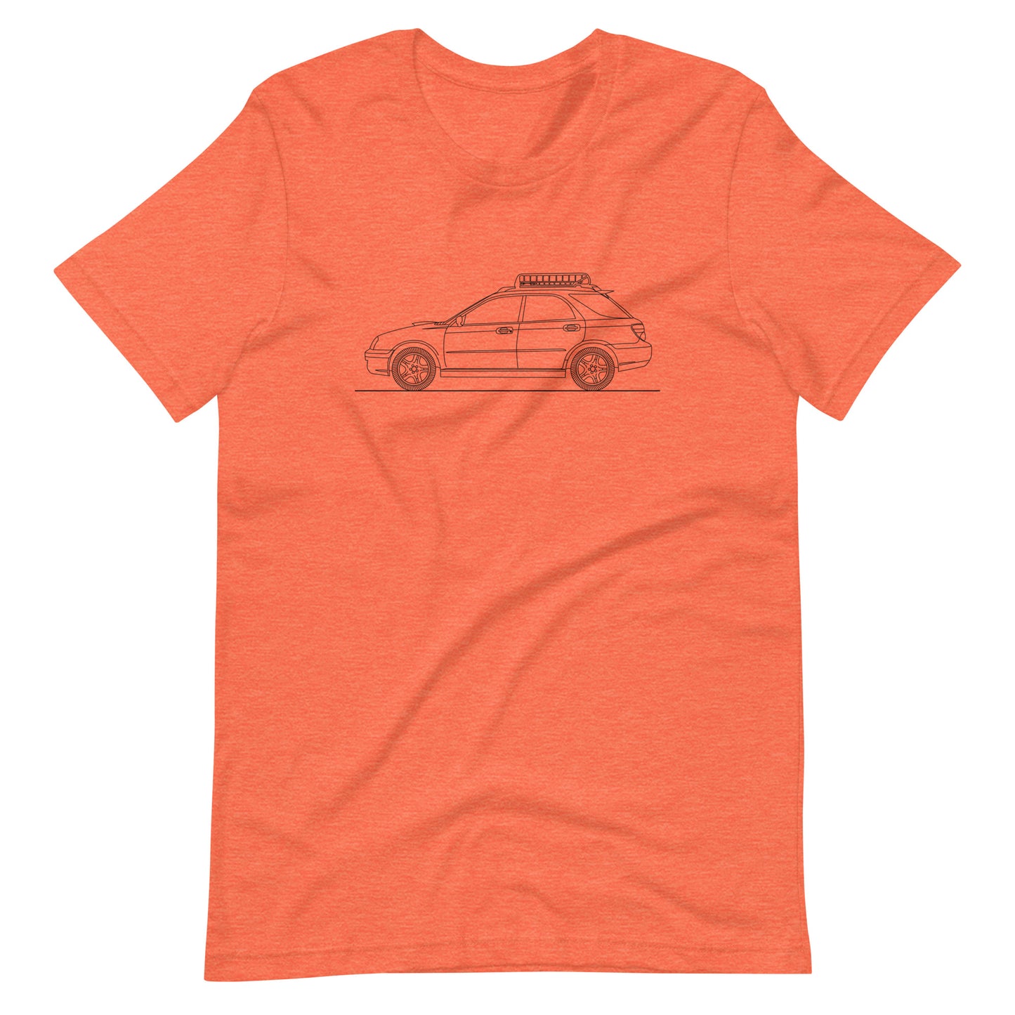 Unisex Subaru WRX Blobeye t-shirt in heather orange