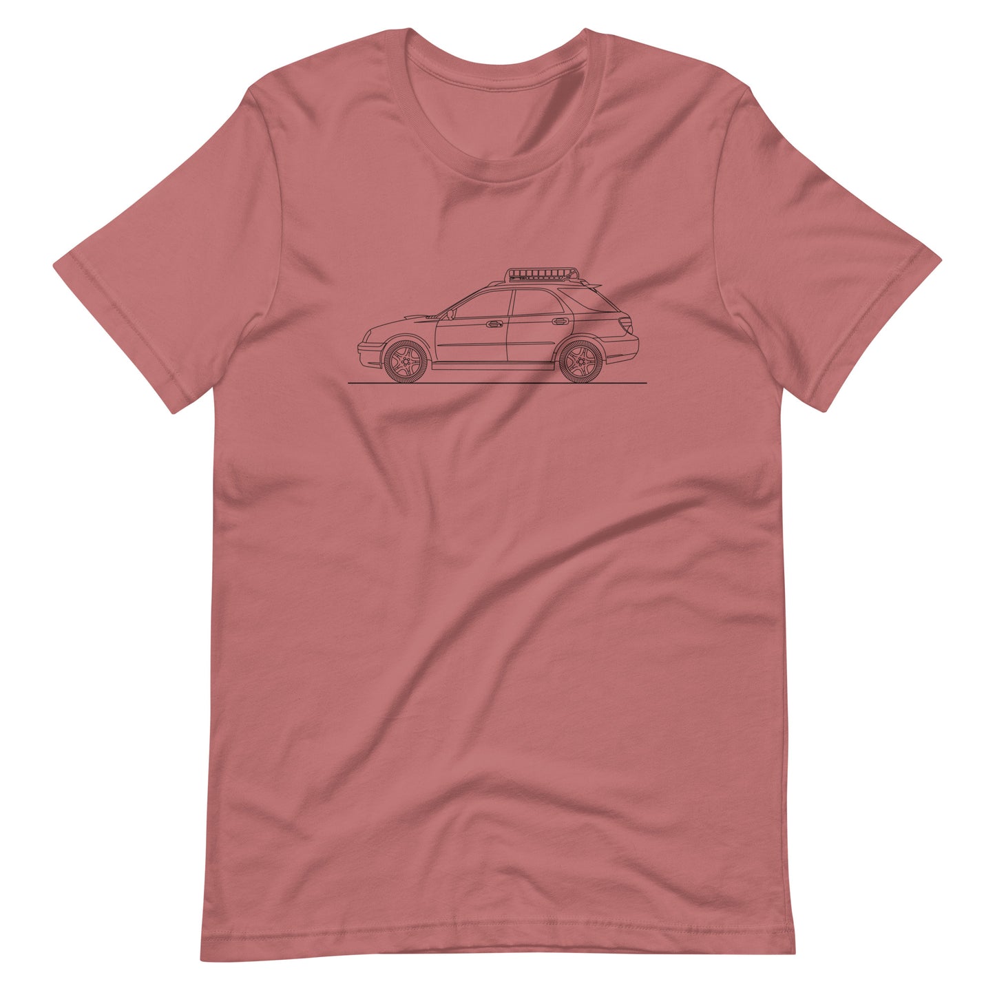 Mauve Subaru WRX Blobeye T-shirt displayed flat