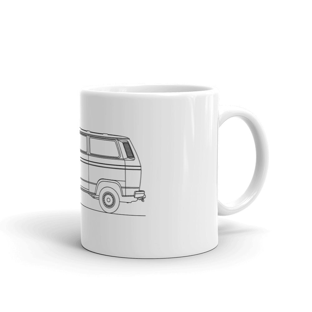 Ceramic mug featuring Volkswagen Vanagon T3 Silhouette