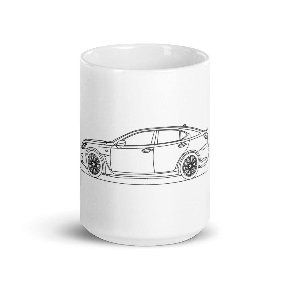 White glossy Lexus IS F XE20 mug design