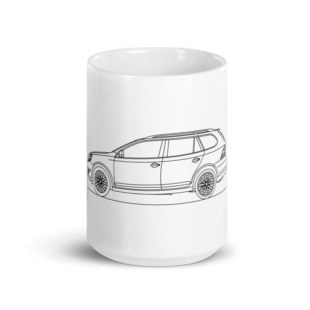 White glossy Volkswagen Jetta Sportswagen mug