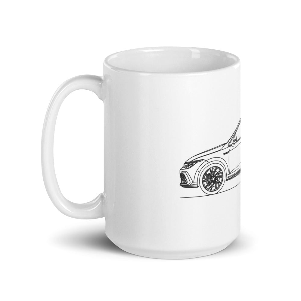 White glossy Volkswagen Golf GTI MK8 mug