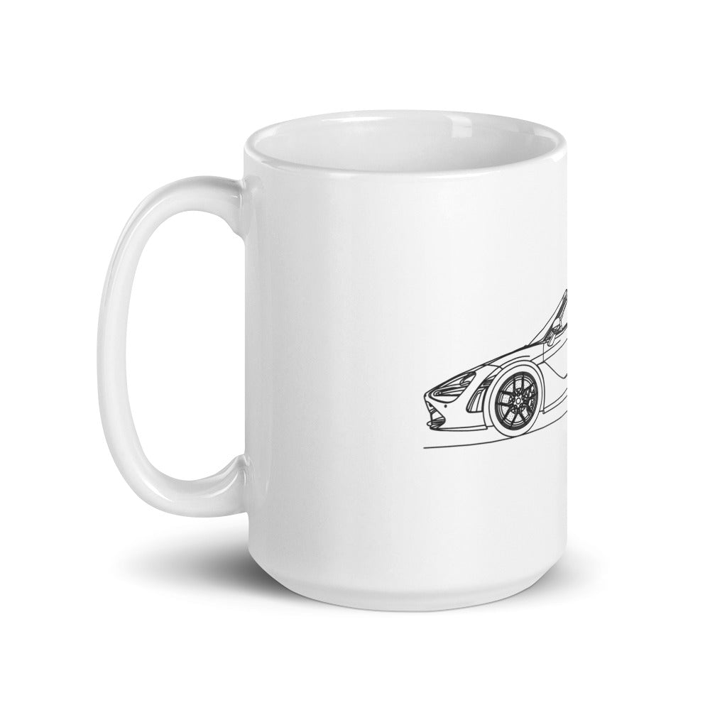 White glossy mug featuring McLaren 720S Spider design